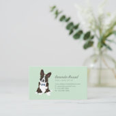 愛犬家のためのクールなヒップスターのカーディガンのウェルシュコーギー 名刺 (スタンド正面)