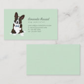 愛犬家のためのクールなヒップスターのカーディガンのウェルシュコーギー 名刺 (正面/裏面)