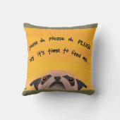 愛犬家のためのタイムのおもしろいな枕を食べ物を与えるパグ クッション (裏面)