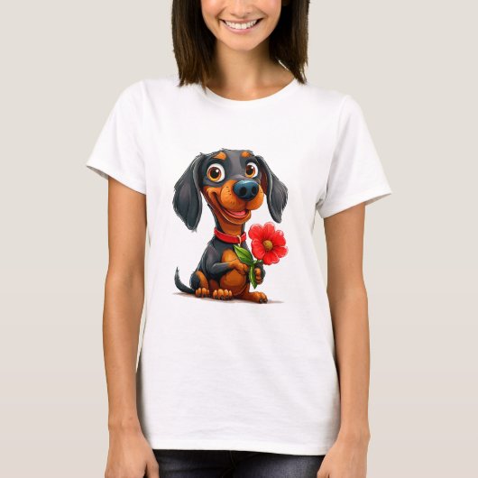 🐶 愛犬家のためのダックスフントデザイン毎日 Tシャツ (正面)