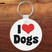 愛犬家のためのハートの犬デザイン キーホルダー (正面)