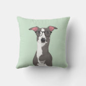 愛犬家のためのヒップスターのイタリアン・グレーハウンド犬 クッション (裏面)