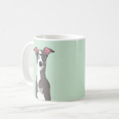 愛犬家のためのヒップスターのイタリアン・グレーハウンド犬 コーヒーマグカップ (正面左)