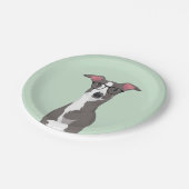 愛犬家のためのヒップスターのイタリアン・グレーハウンド犬 ペーパープレート (アングル)