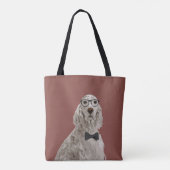 愛犬家のためのヒップスターの英国セッターのトートバック トートバッグ (裏面)