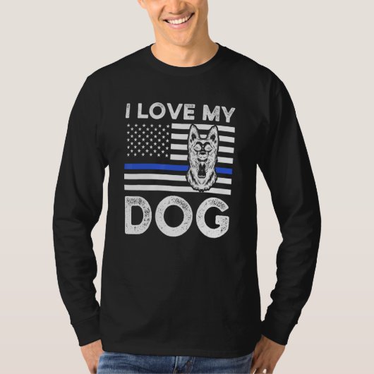 愛犬家のためのポリス・ドッグ K9 Tシャツ (正面)