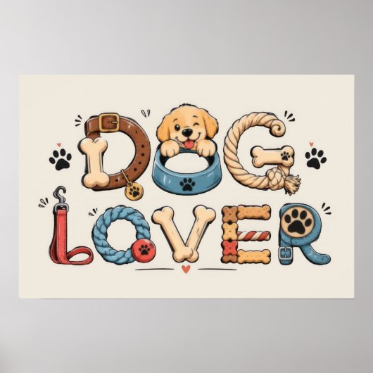 愛犬家のためのワードアート ポスター (正面)