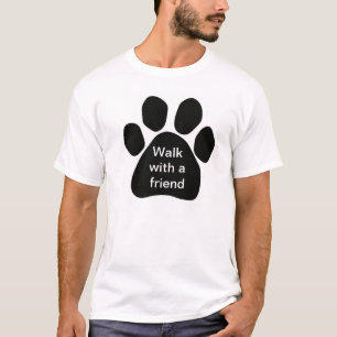 愛犬家のための友人が付いている歩行 Tシャツ