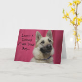 愛犬家のための感動的な挨拶状 カード (黄色い花)