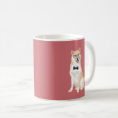 愛犬家のための着席のクールなヒップスターの柴犬 コーヒーマグカップ (正面右)