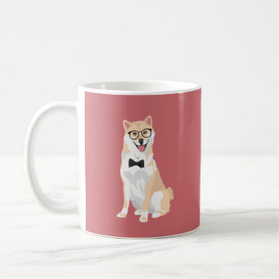 愛犬家のための着席のクールなヒップスターの柴犬 コーヒーマグカップ