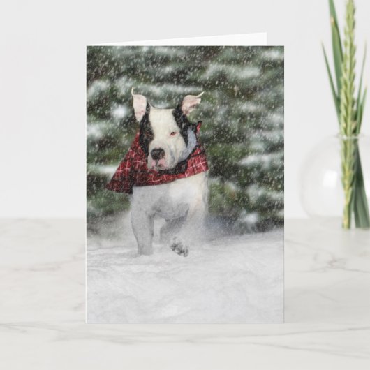 愛犬家のための雪のクリスマスホリデーの挨拶 シーズンカード (正面)
