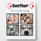 愛犬家のための4枚の写真を使ったオーダーメイドの卓上コラージュプレート フォトプラーク (正面)