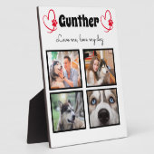 愛犬家のための4枚の写真を使ったオーダーメイドの卓上コラージュプレート フォトプラーク (側面)