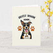 愛犬家のイラストカード カード (黄色い花)