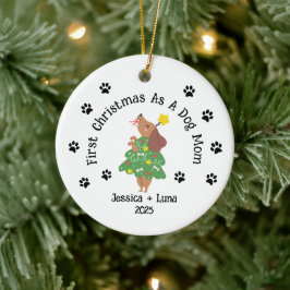 愛犬家のクリスマスオーナメント - ペットの親 セラミックオーナメント