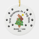 愛犬家のクリスマスオーナメント - ペットの親 セラミックオーナメント (正面)