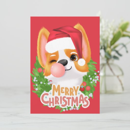 愛犬家のクリスマスカーすごいド:かわいいコルギ 案内状 (スタンド正面)