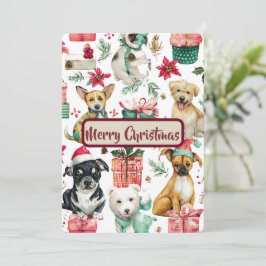 愛犬家のクリスマスカード - 魔法の水彩画で祝福を シーズンカード