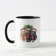 愛犬家のクリスマスコーヒーマグ