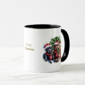 愛犬家のクリスマスコーヒーマグ マグカップ (正面右)