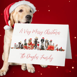 愛犬家のクリスマス家族名 シーズンカード