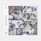 愛犬家のペットフォトコラージュ フリースブランケット (正面(横))