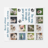 愛犬家のペット写真コラージュ フリースブランケット (正面(横))