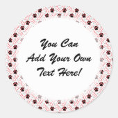 愛犬家のポーズおもしろいとボーンデザイン ラウンドシール (正面)