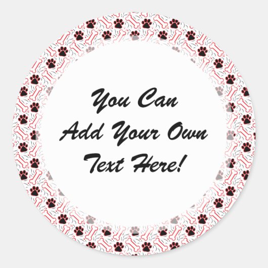 愛犬家のポーズおもしろいとボーンデザイン ラウンドシール (正面)