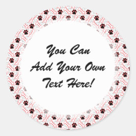 愛犬家のポーズおもしろいとボーンデザイン ラウンドシール