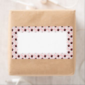 愛犬家のポーズおもしろいとボーンデザイン ラベル (インサイチュ)