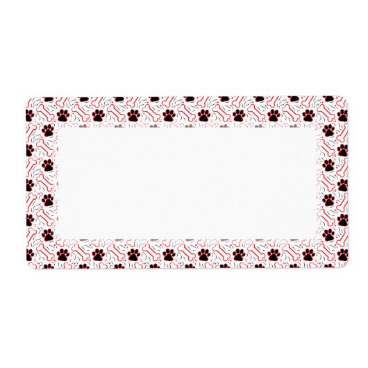 愛犬家のポーズおもしろいとボーンデザイン ラベル (正面)