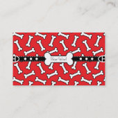 愛犬家のポーズおもしろいとボーンデザイン 名刺 (裏面)