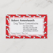 愛犬家のポーズおもしろいとボーンデザイン 名刺 (正面)