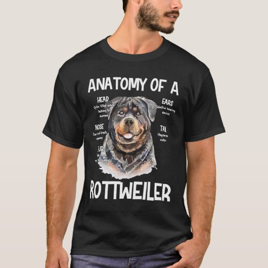 愛犬家のロットワイラー構造 Tシャツ (正面)