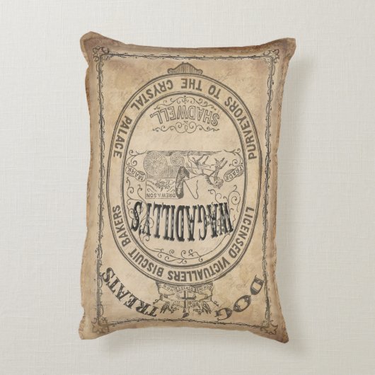 愛犬家の初期ので汚く素朴で旧式な枕 アクセントクッション (裏面(縦))