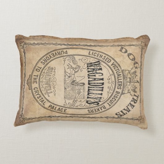 愛犬家の初期ので汚く素朴で旧式な枕 アクセントクッション (裏面)