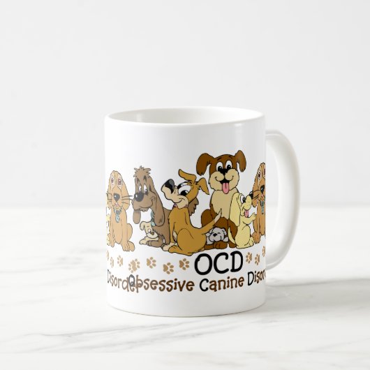 愛犬家の執拗な犬の無秩序 コーヒーマグカップ (正面右)