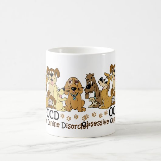 愛犬家の執拗な犬の無秩序 コーヒーマグカップ (中央)