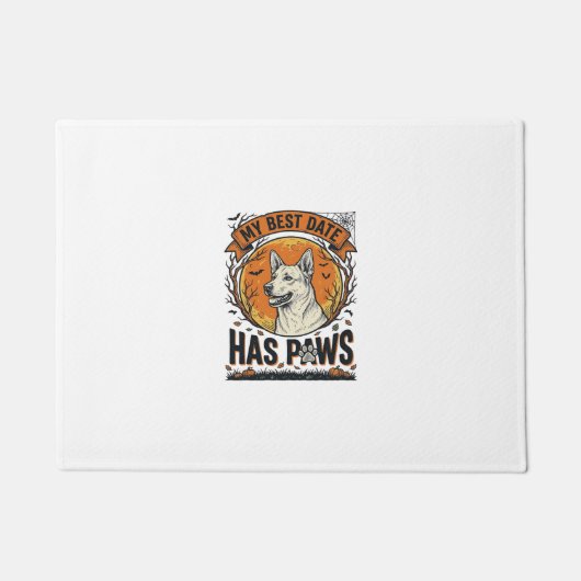 愛犬家の為のハロウィンドッグTシャツ ドアマット (正面)
