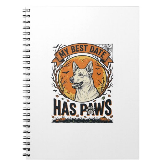 愛犬家の為のハロウィンドッグTシャツ ノートブック (正面)