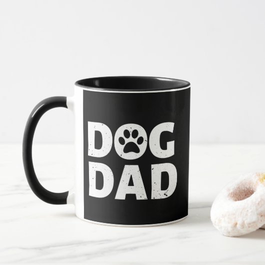 愛犬家の父の写真入りマグカップ マグカップ (ドーナツ)