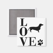 愛犬家の犬またはソーセージの犬のデザイン マグネット (正面/裏面)