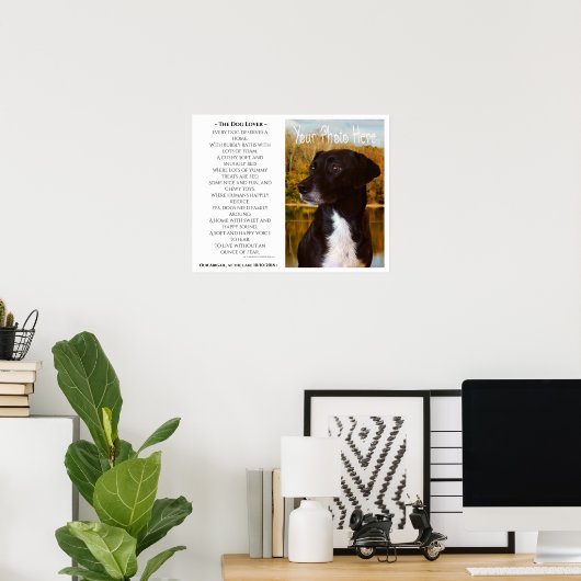 愛犬家の詩と犬の写真 ポスター (ホームオフィス)