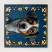 愛犬家の贈り物にぴったりなかわいい犬の肖像画 ジグソーパズル (横)