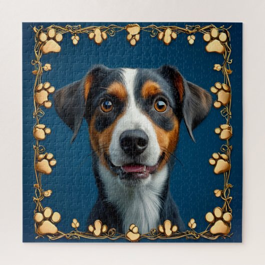 愛犬家の贈り物にぴったりなかわいい犬の肖像画 ジグソーパズル (縦)