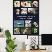 愛犬家の12枚の写真 家は愛犬と共に ポスター (ホームオフィス)