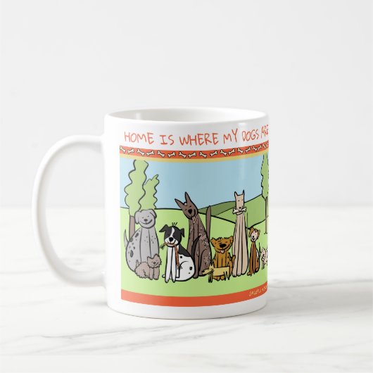 愛犬家は襲います-私の犬があるところでがあります家 コーヒーマグカップ (左)