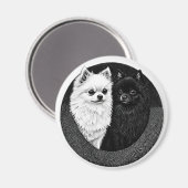 愛犬家へのギフトに最適な日本スピッツのマグネット マグネット (正面/裏面)